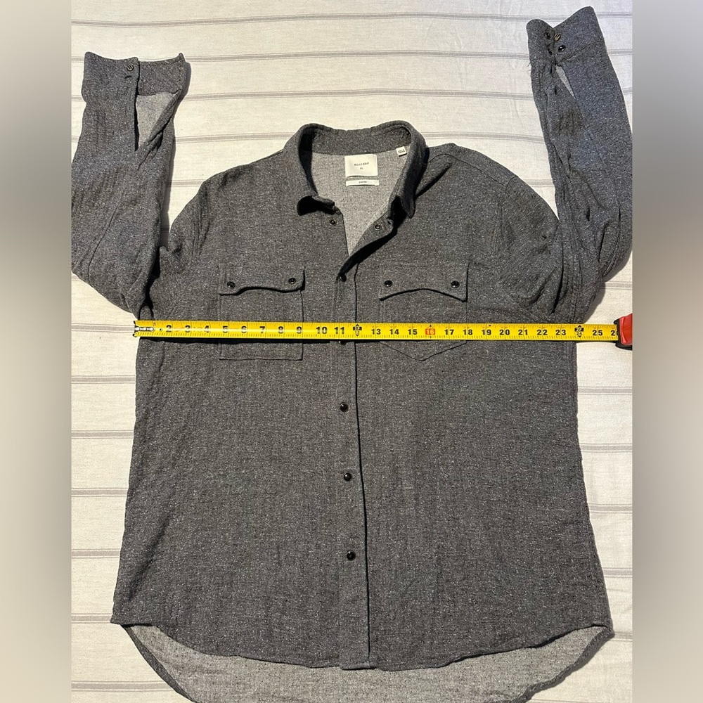 Billy Reid snap down western-style shirt XL Gray